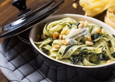 ao Molho de Amêndoas e Couve