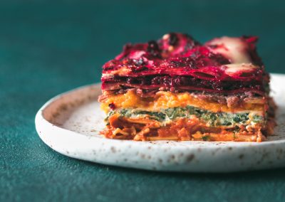 Lasanha arco-íris de vegetais