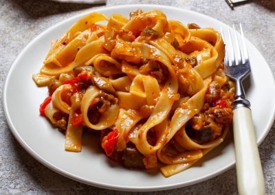 com Berinjela Assada