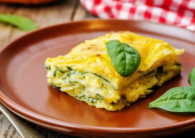 Lasanha com Abobrinha, Ricota e Espinafre