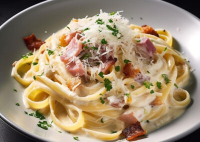Talharim Massas De Cremoso com Bacon