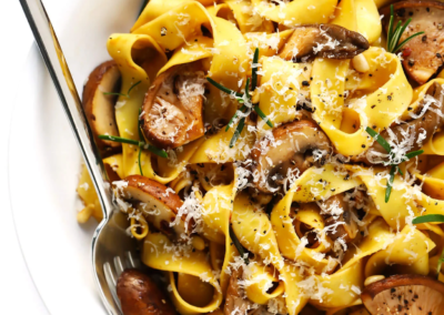 Pappardelle com Cogumelos Assados