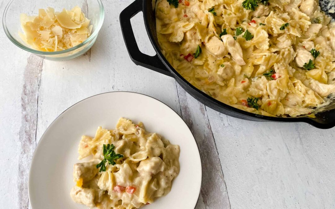 Macarrão Gravata Cremoso com Frango