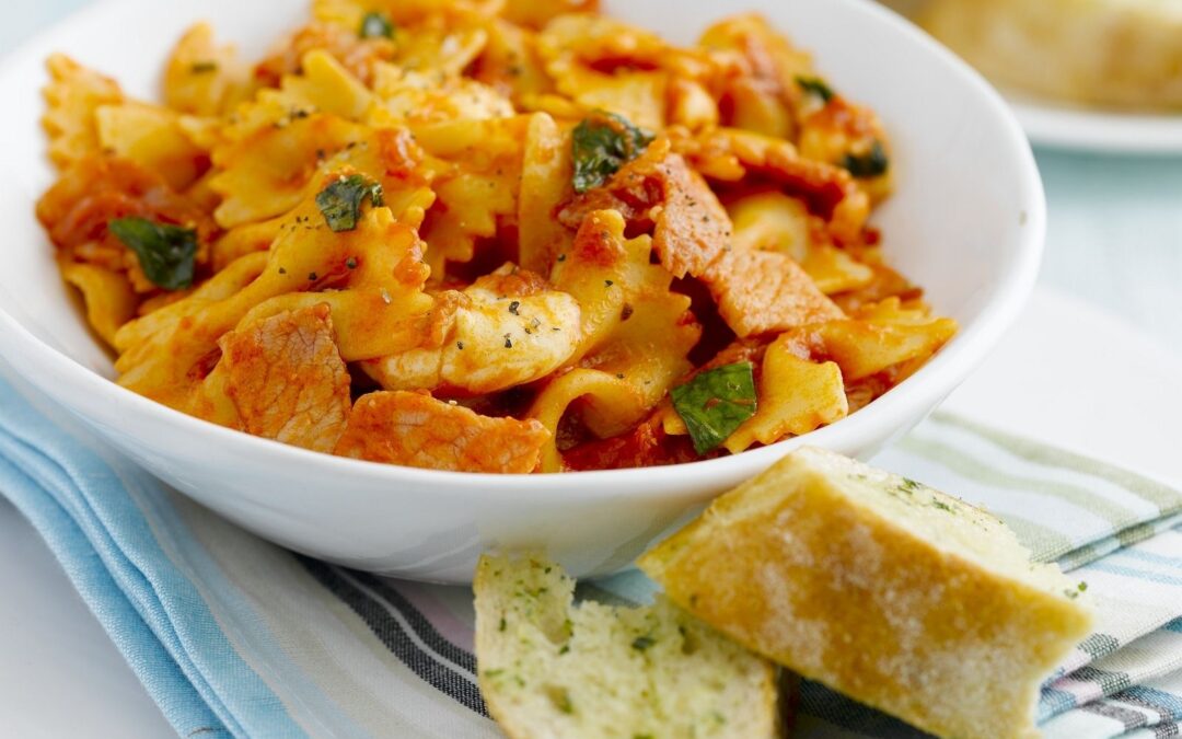 Gravata ao Molho de Tomate e Bacon