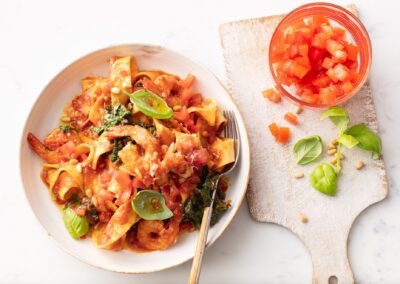 Pappardelle com Camarão