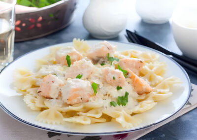 Macarrao Gravata com Salmão Defumado