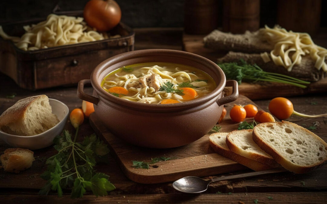 Sopa de Macarrão com Legumes e Frango