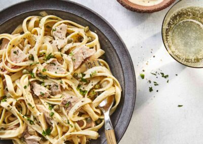 Talharim Alfredo com Atum